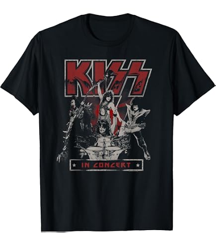 Amazon.com: KISS Classic Fit First Tour T-Shirt - Black, Short